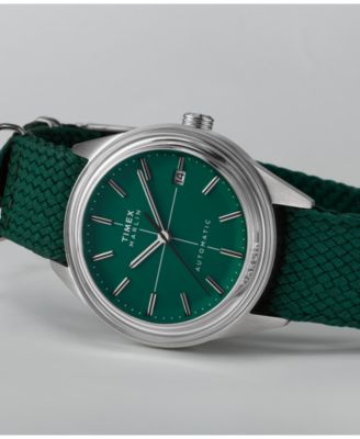 Men's Mechanical Automatic Green Fabric Watch, 38mm