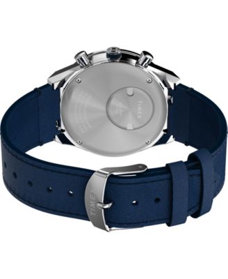 Men's Chronograph Blue Leather Watch, 40mm