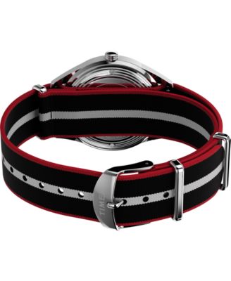 Men's Quartz Analog Black Fabric Watch, 38mm