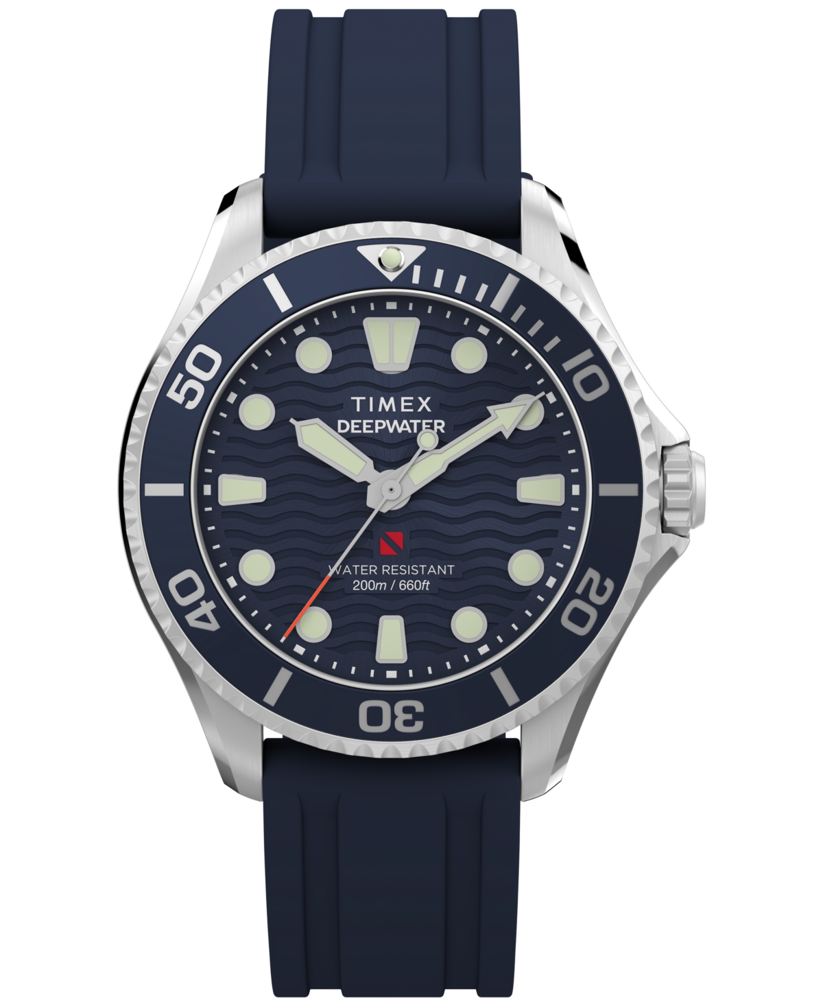 Timex Unisex Quartz Analog Blue Hnbr Rubber Watch, 38mm