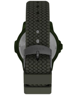 Men's Quartz Analog Green Silicone Watch, 42mm