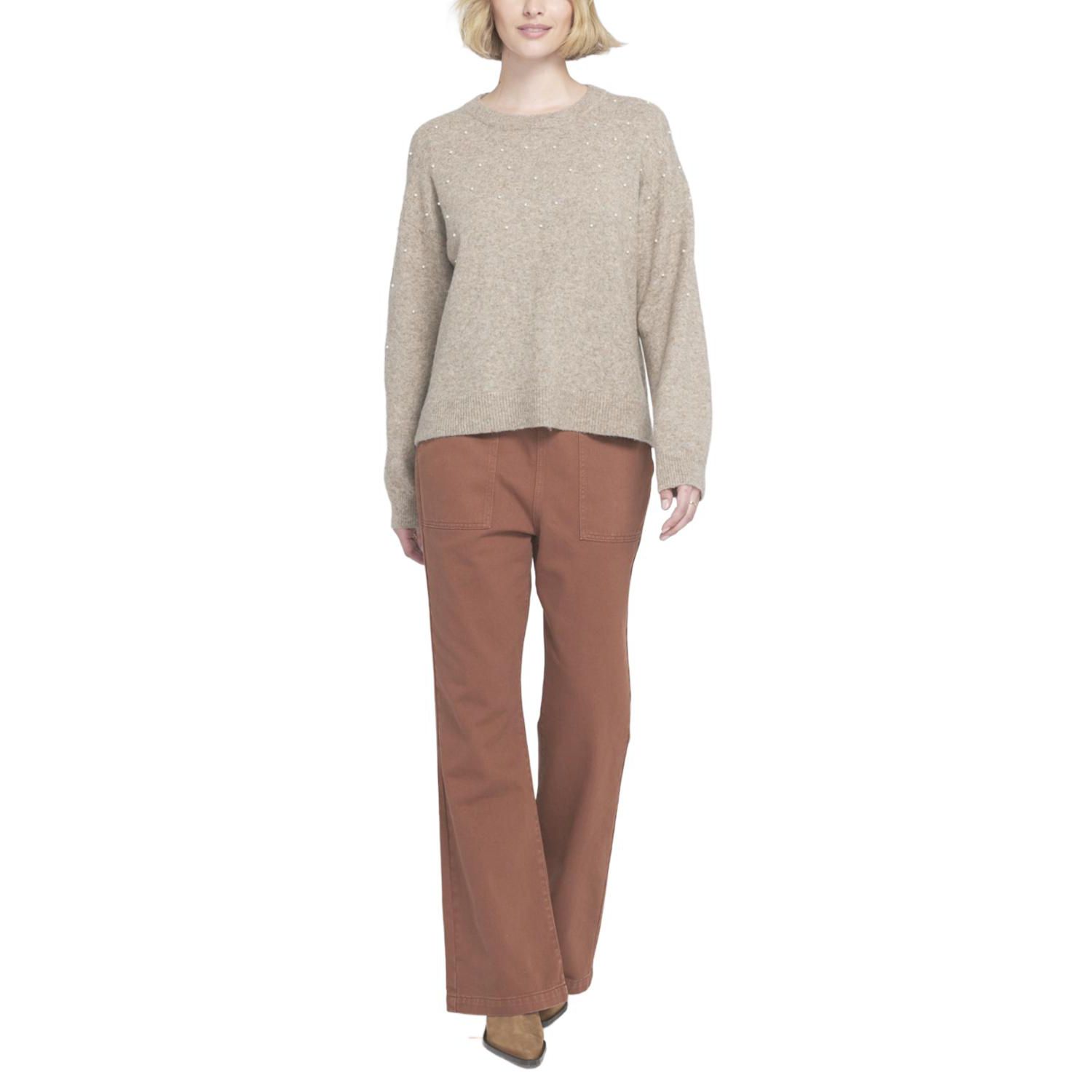 Women's Pearl Trimmed Sweater Pullover