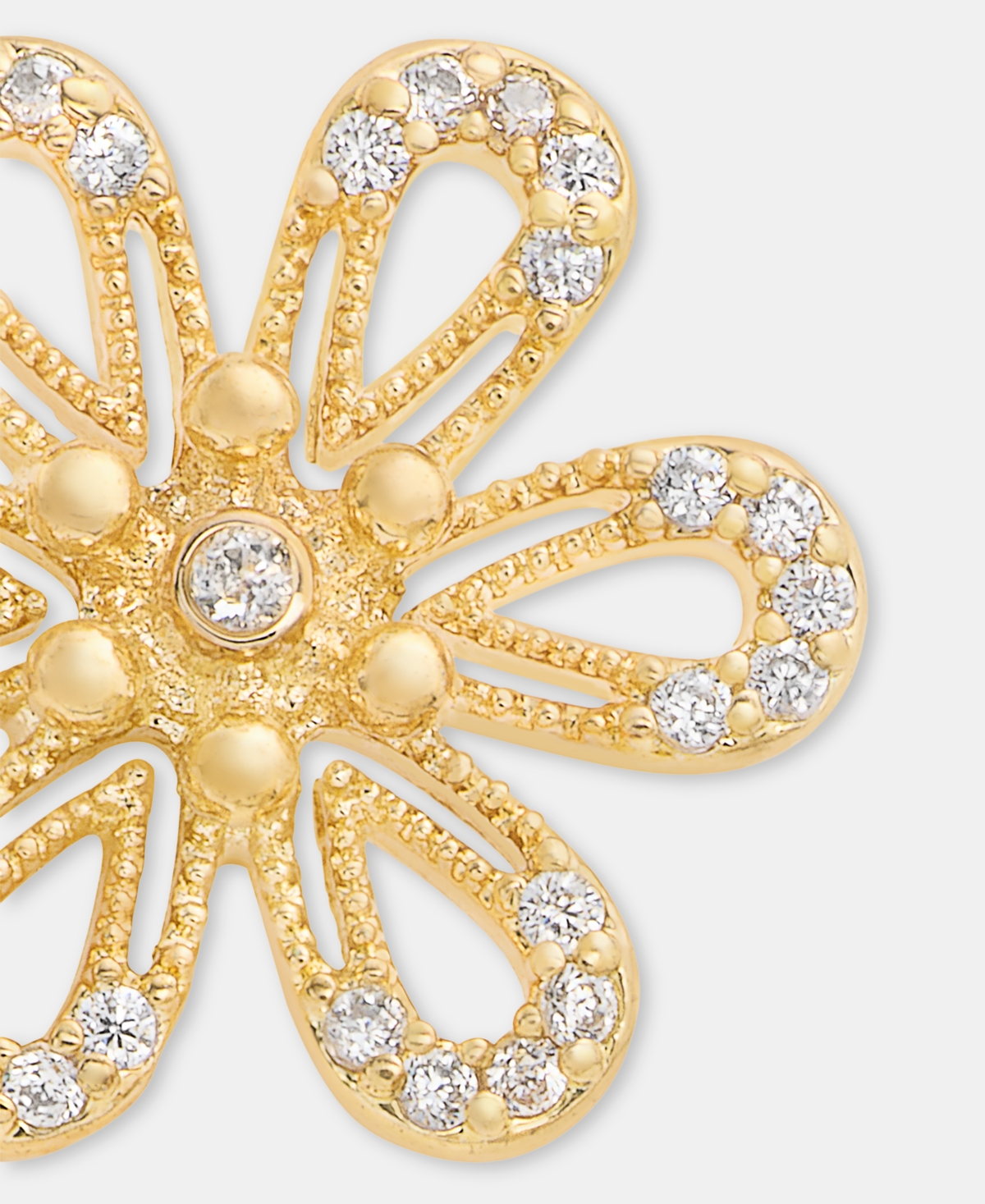 lonna & lilly Gold-Tone Pave Openwork Flower Stud Earrings