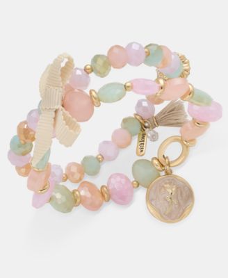 Gold-Tone Multi Bead Stretch Bracelet