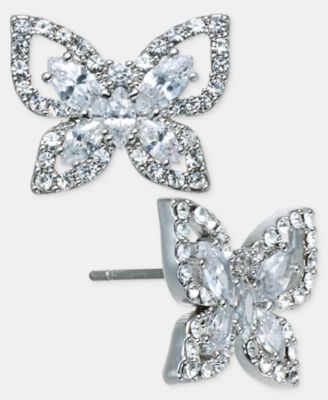 Cubic Zirconia Butterfly Stud Earrings