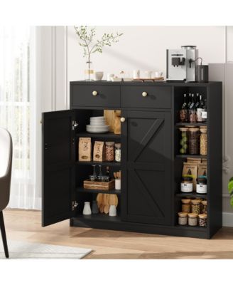 Shoe Storage Cabinet with Doors and Drawers, 42'' Tall Modern Shoe Cabinet with 3 Adjustable Shelves and Stable Base