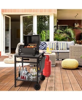 Double-Shelf Movable Dining Cart Table Multifunctional Kitchen Worktable Outdoor