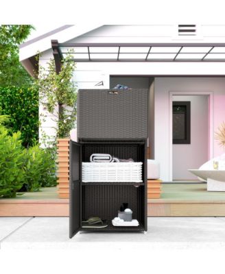 Outdoor Towel Rack for Pool with Drawer and Cabinet