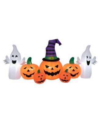 9 ft Long Halloween Inflatable Pumpkins with 2 Ghosts