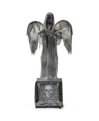 5.5ft Halloween Animatronic Decoration with Light Up Eyes and Shaking Wings