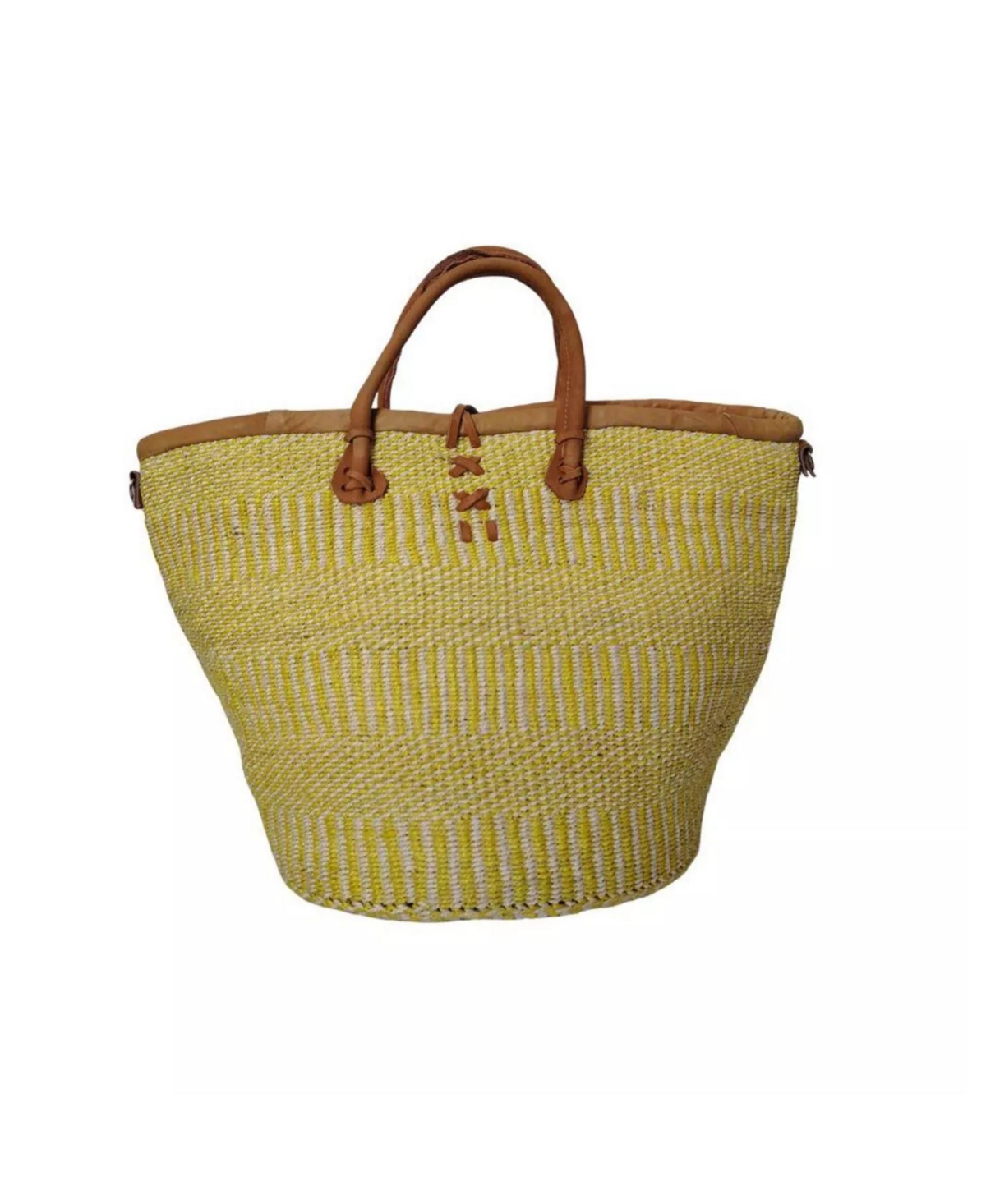 Golden Glow Warmth Handmade Sisal Straw Summer Basket Tote