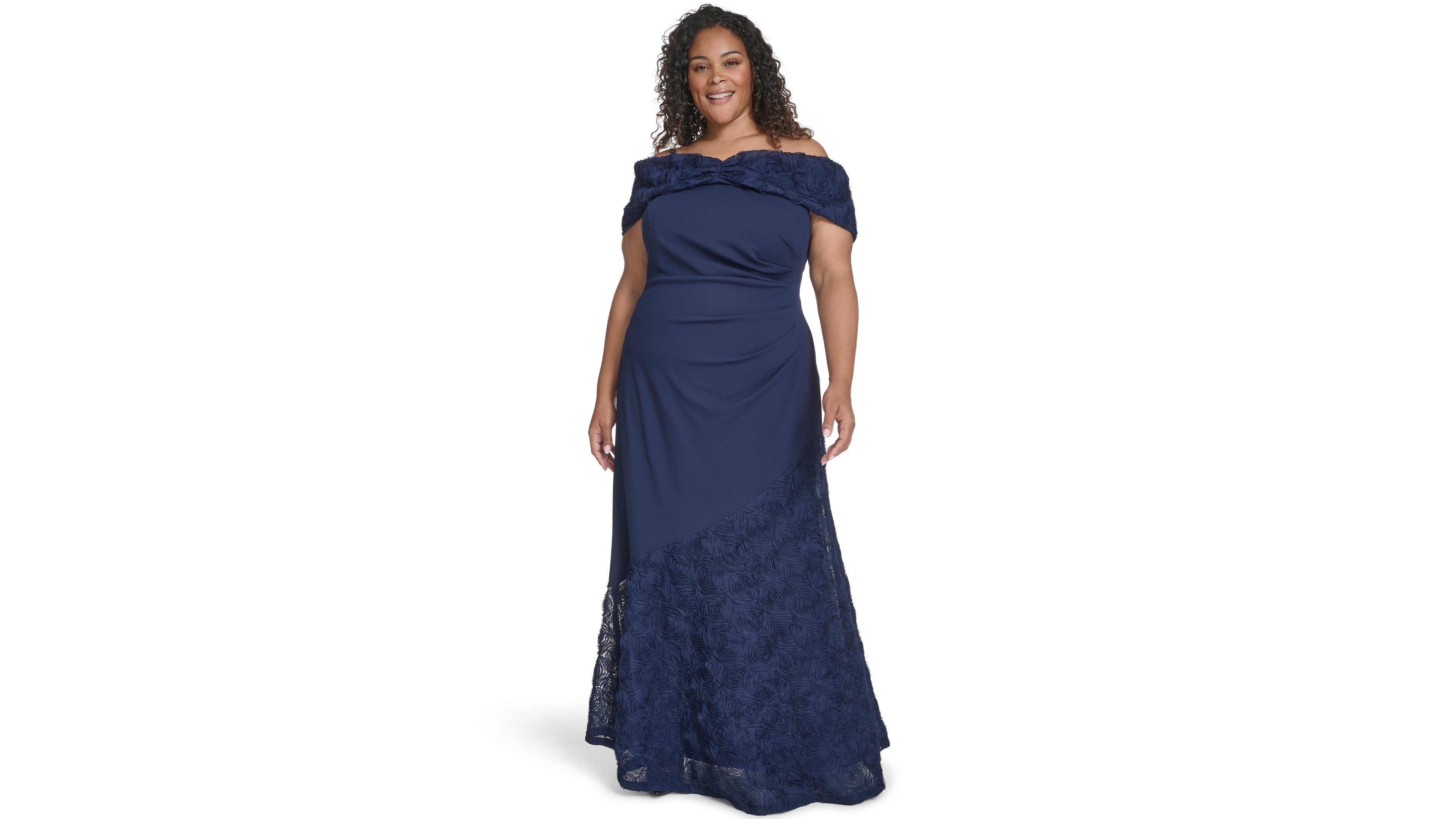 Eliza J Plus Size Off-The Shoulder Mermaid Gown