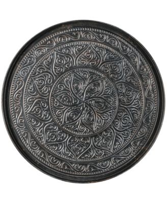 24" Round Table with Hamme Tray Top & Metal Frame,