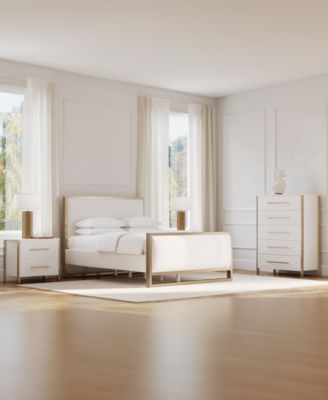 Emila 3-Pc. Upholstered Full Bedroom Set Bed, 2-Drawer Nightstand and Chest