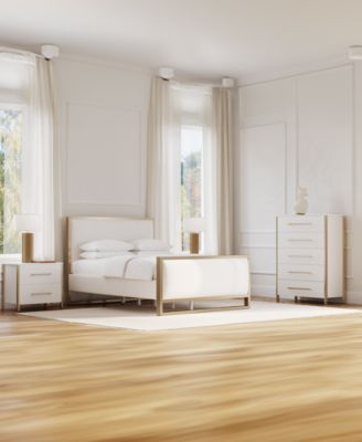 Emila 3-Pc. Upholstered King Bedroom Set Bed, 2-Drawer Nightstand and Chest