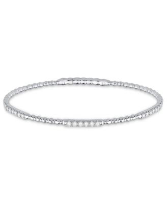 Diamond Flexible Bangle Bracelet (1/2 ct. t.w.) in Sterling Silver