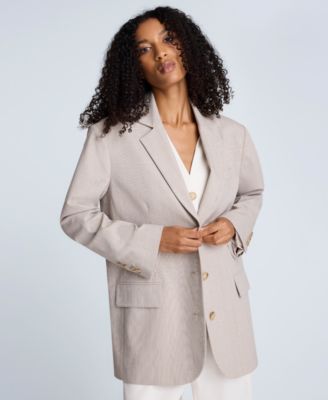 Women's Three Button Plaid Blazer