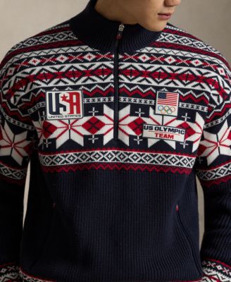 Men's Team USA Wool Quarter-Zip Sweater