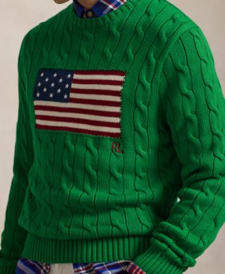 Men's  Cable-Knit Flag Sweater