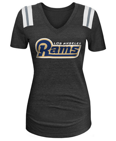 5th & Ocean Women's Los Angeles Rams Glitter Shoulder T-Shirt