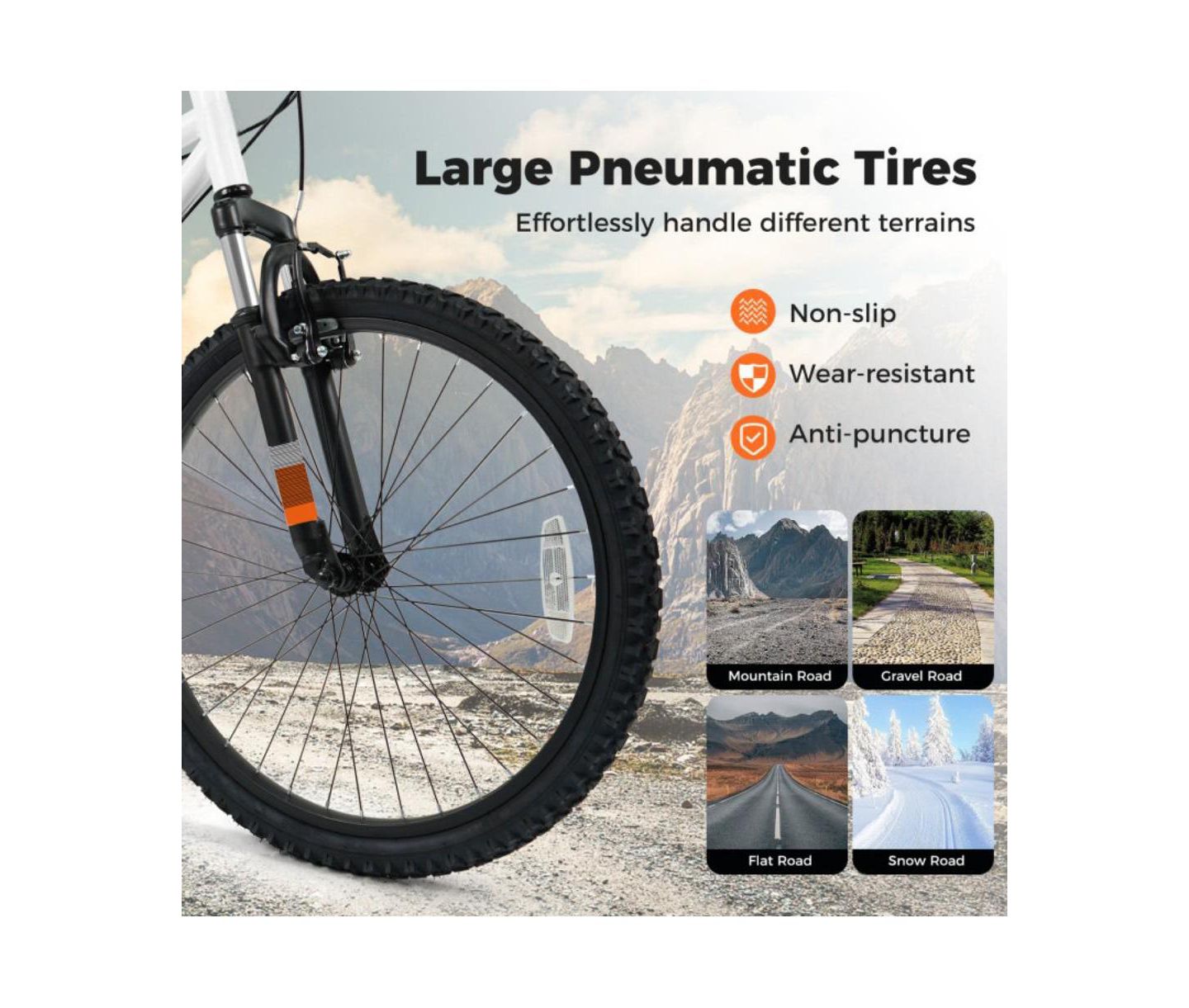 Детская игрушка HONGGE 24-Inch Mountain Front-Suspension Kids' Bicycle, Ages 8+, цвет: Белый — фото 4