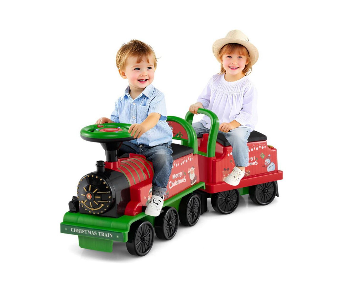 Детская игрушка HONGGE 6V Kids Ride On Train with Carriage and LED Lights, цвет: Зелёный — фото 2