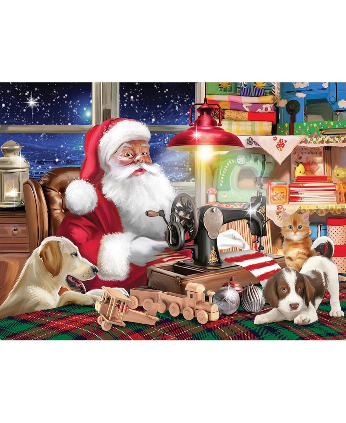 SunsOut Santa at Work 1000 piece Jigsaw Puzzle for Adults Christmas