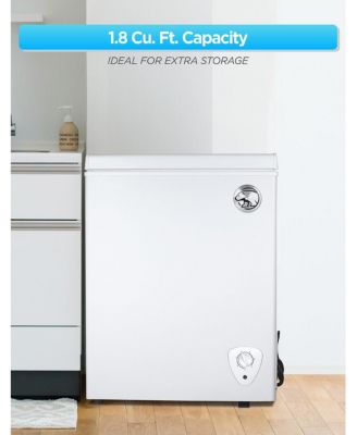 1.8 Cu. Ft. Compact Chest Freezer, Textured Finish, Deep Freezer for Frozen Food Storage, White