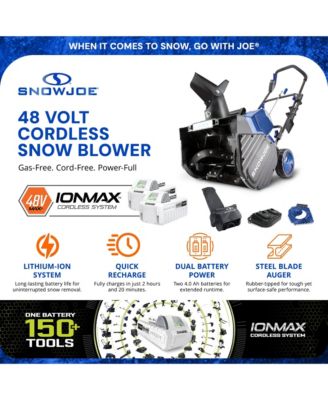 24 V Snow Blower IONMAX, 2x4.0-Ah Batteries, Dual Port Charger, & Cover