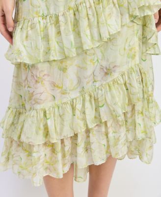 Women's Claire Ruffled Tiered A-Line Midi Skirt