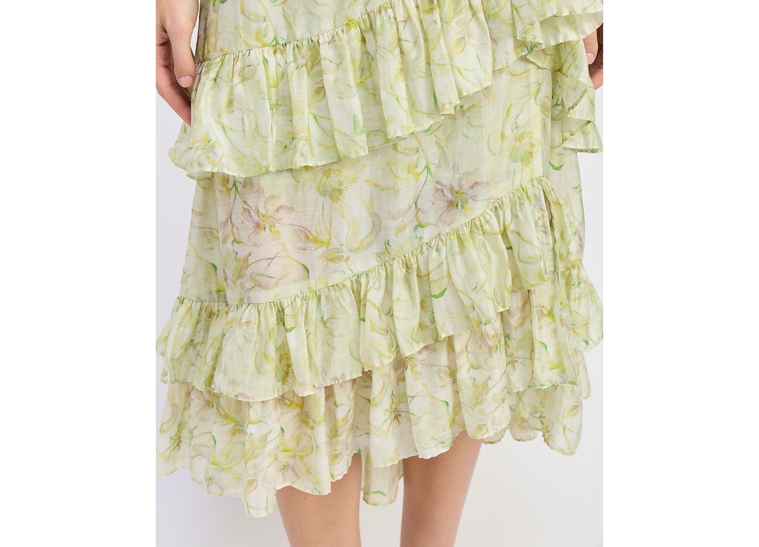 Women's Claire Ruffled Tiered A-Line Midi Skirt