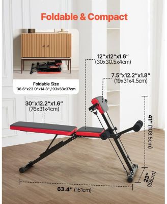 Multi-Functional Weight Bench, Adjustable Roman Chair and Hyperextension Bench for Back, Core and Arm Training