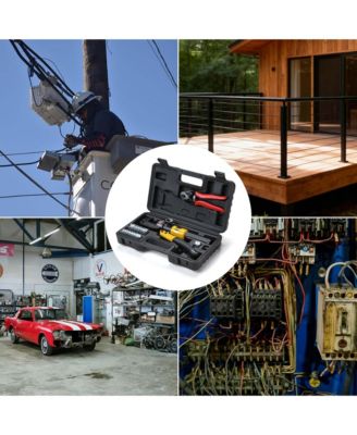 Hydraulic Wire Crimping Tool with Cable Cutter for Battery Cable Lug Terminal 1/8" to 3/16" Deck Railing Hardware