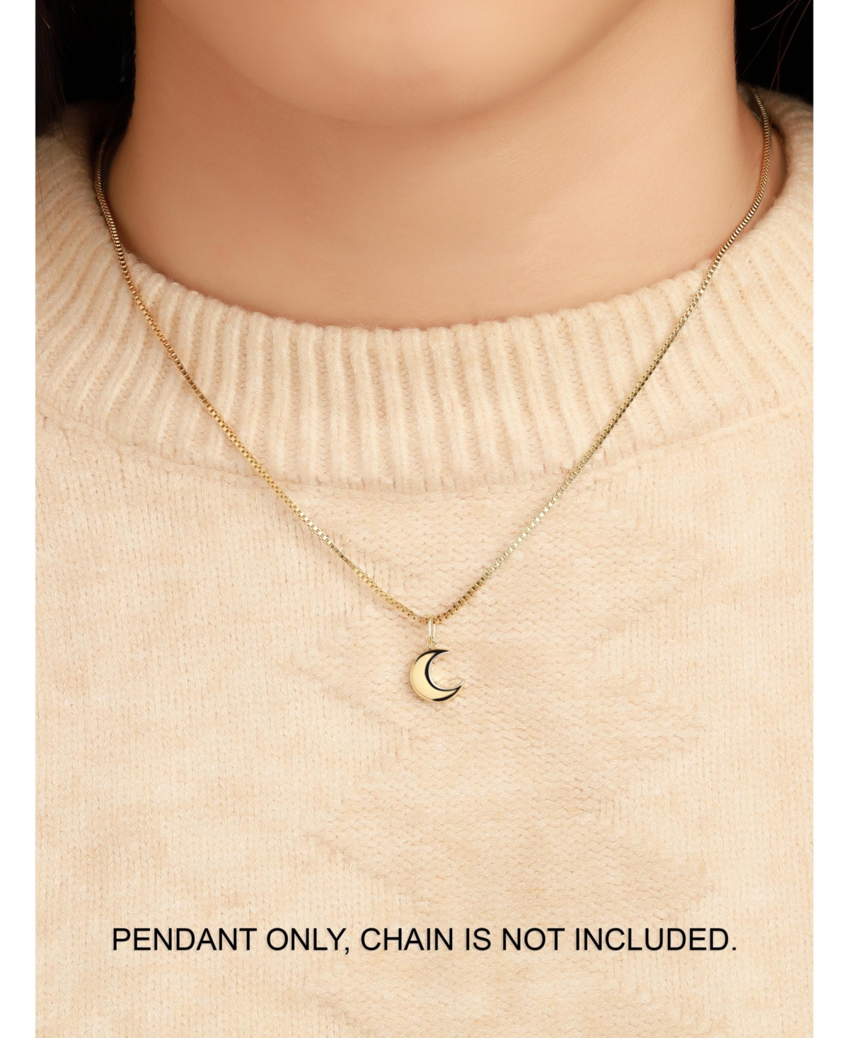 Devata Crescent Moon Pendant in 14K Gold