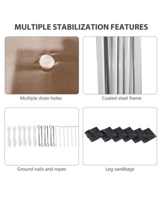 10' x 19.5' Large Party Tent Pop Up Canopy w/ Weight Bags,