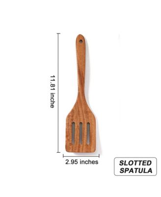 9-Piece Natural Teak Wooden Kitchen Utensils Set