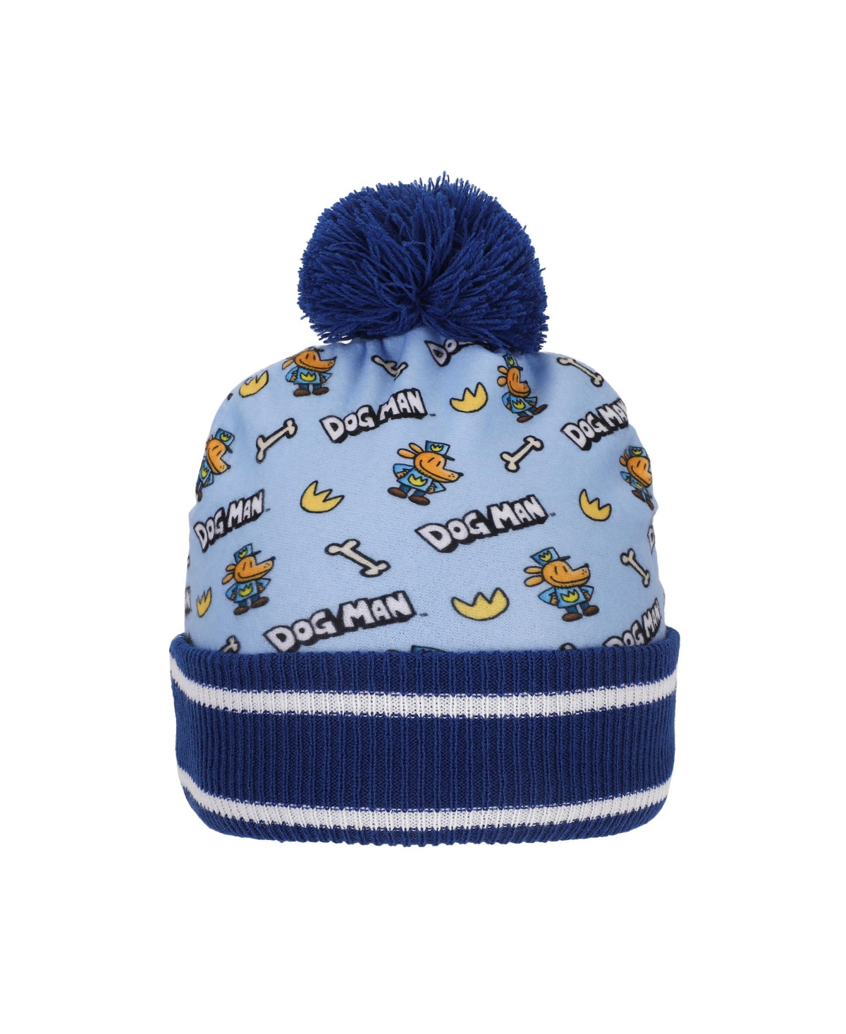 Dog Man Boys All-Over Character Print Youth 2-Piece Knit Beanie & Gloves Set