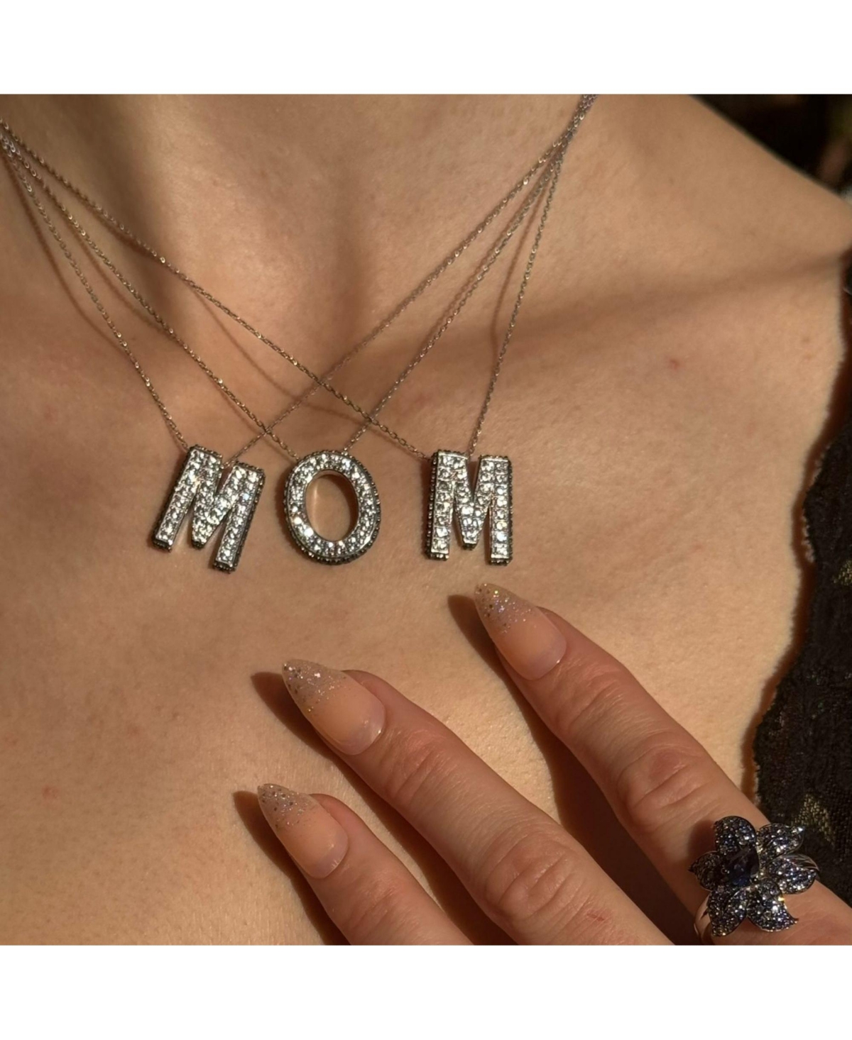 Suzy Levian Sterling Silver Sapphire 3-d Letter "O" Initial Pendant