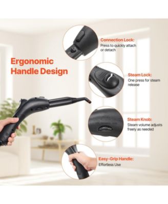 Steam Cleaner, Multipurpose Steamer with 27 Accessories, 51oz Tank & Long Cord, Portable Cleaning for Floors, Grout, Home & Car.