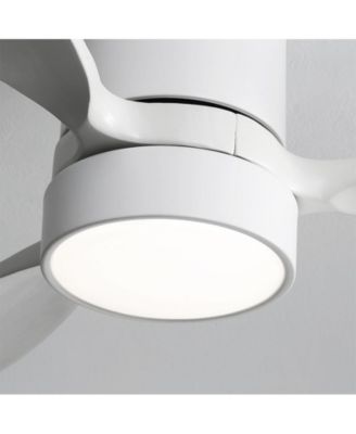 52-inch Classic White 3-Blade Flush Mount Light Ceiling Fan with Remote Control and Supporting Mobile Device Connection