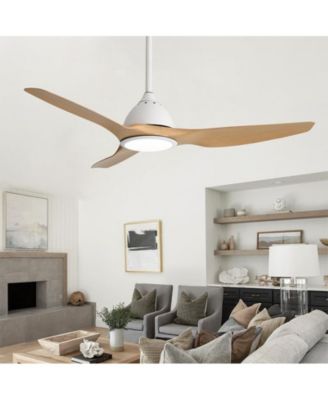 52-inch Modern White 3-Blade Ceiling Fan with LED Light and Remote Control
