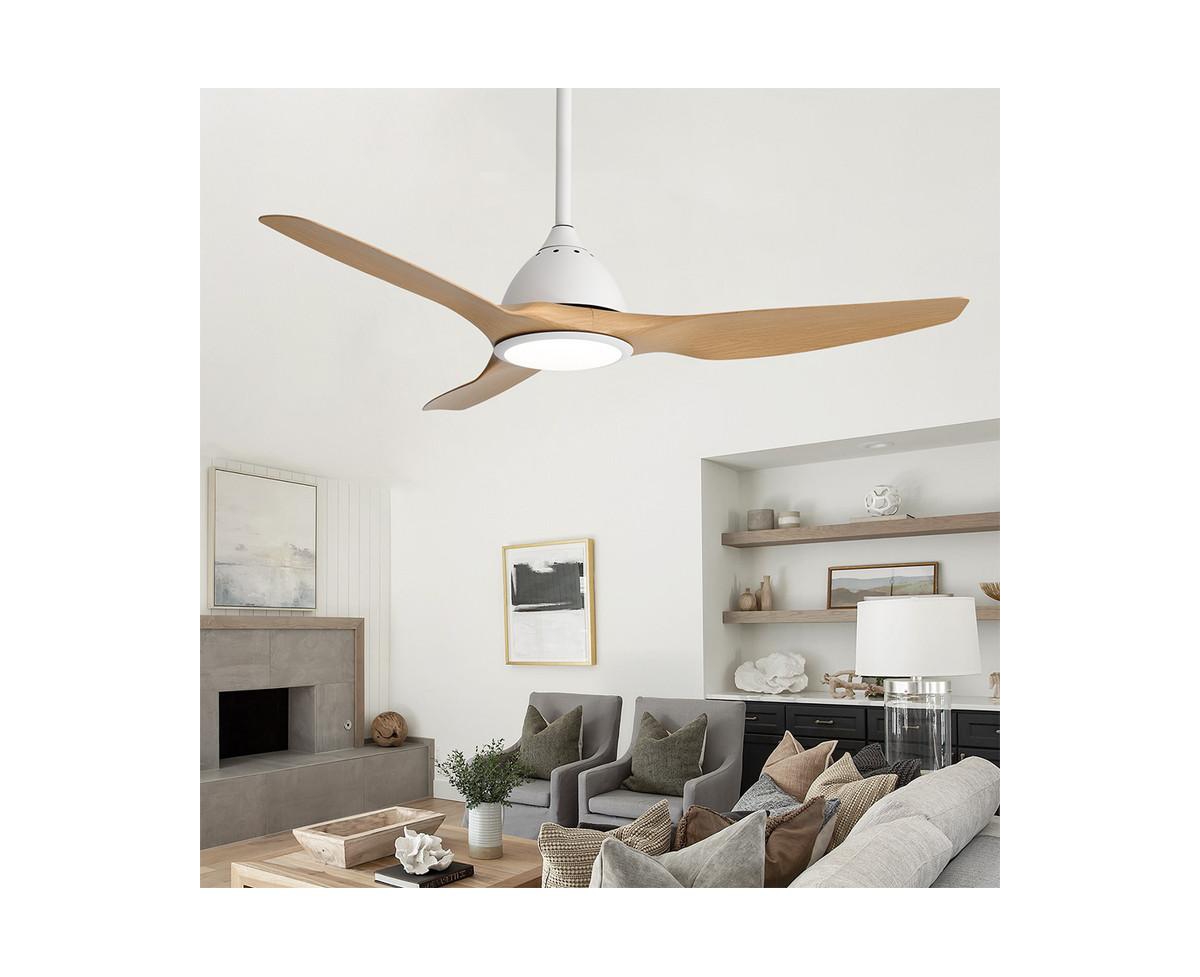Sofucor 52-inch Modern White 3-Blade Ceiling Fan with Led Light and Remote Control
