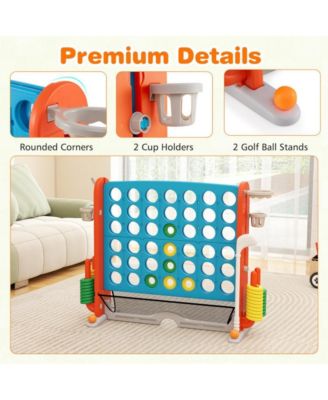 Jumbo 4 to Score Game with Ring Toss and Basketball Hoop