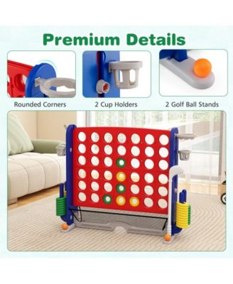 Jumbo 4 to Score Game with Ring Toss and Basketball Hoop