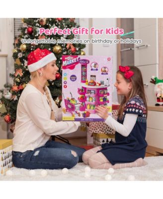 Kids Supermarket Playset with 76 Piece Grocery Accessories