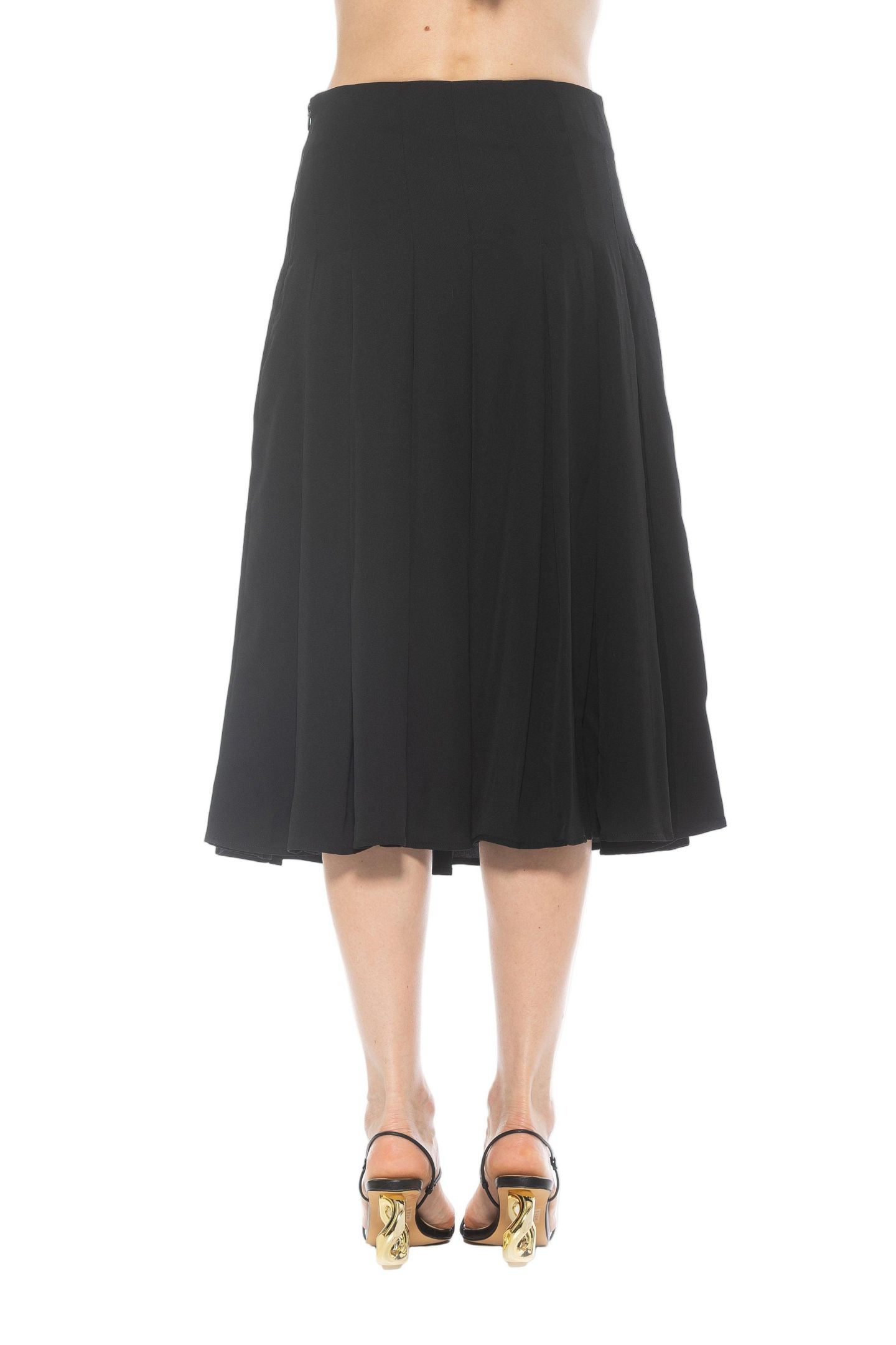 Женская юбка Alexia Admor Shilo Midi Length Pleated, цвет: Чёрный — фото 3