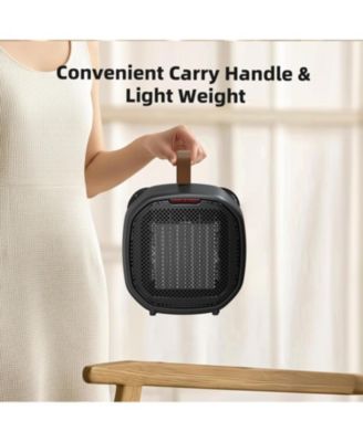 1200W Portable Space Heater, 2 Heat Settings (600W/1200W) with 3 Modes (Fan/Low/High), Adjustable Thermostat for Office Desk & Personal Use