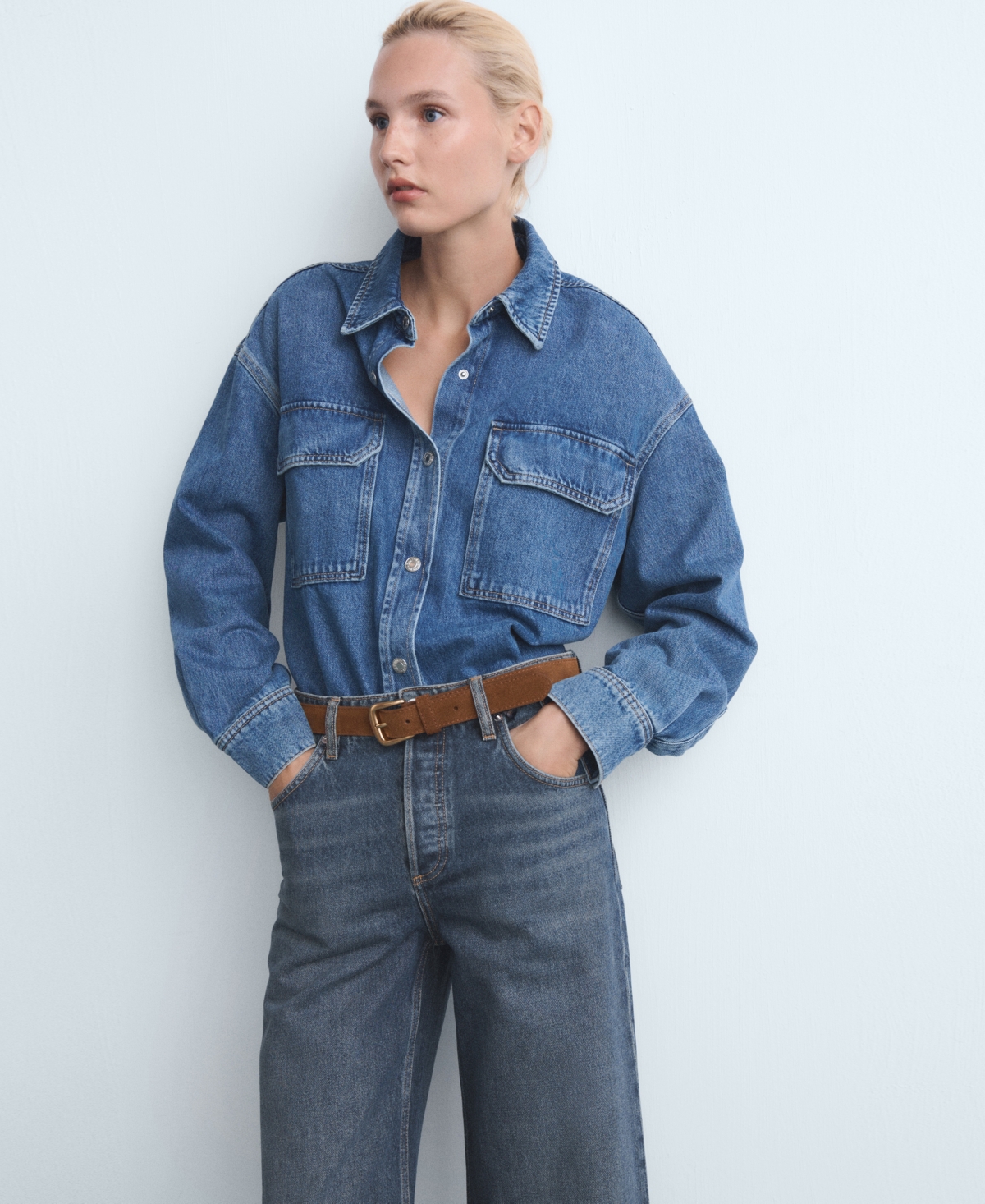 Mango Women's High-Waisted Wide-Leg Jeans