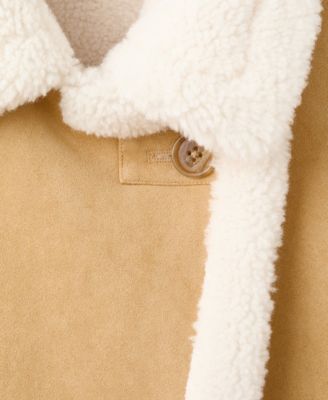 Women's Shearling Collar Faux-Suede Jacket