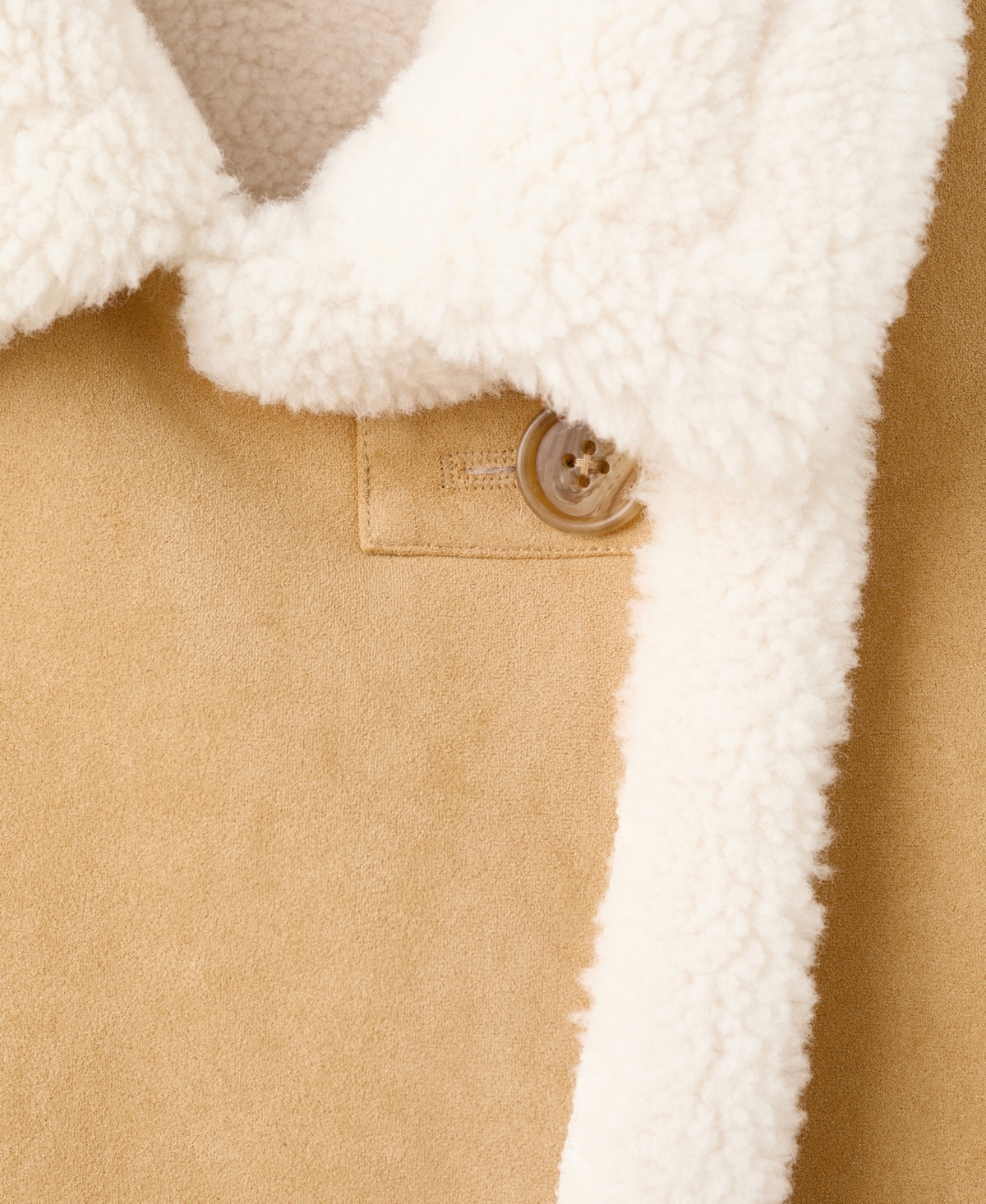 Mango Women's Shearling Collar Faux-Suede Jacket